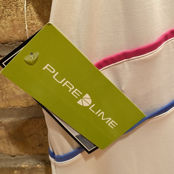 Pure lime women’s tennis dress sporty, breathable size large white - Picture 2 of 8